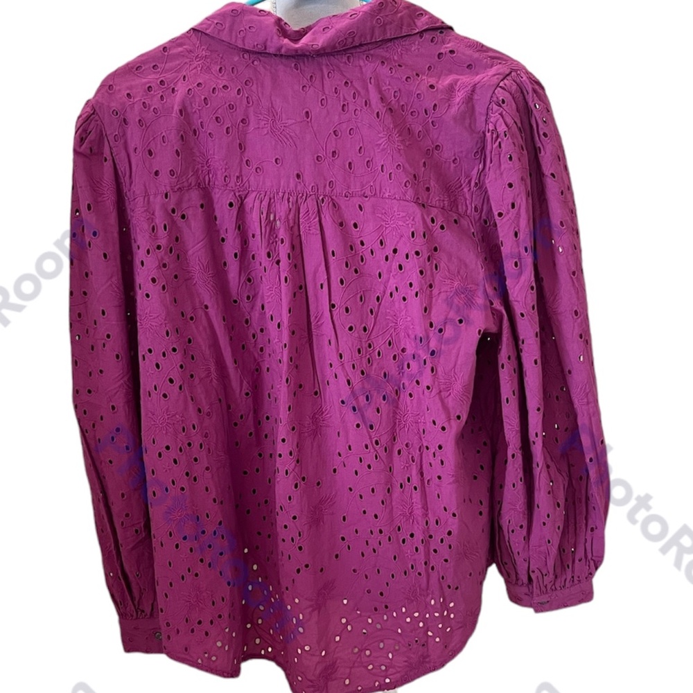 Sundance Magenta Eyelet Blouse and Tank Set - Picture 2 of 7